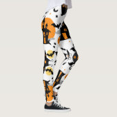 Spooky Halloween spookhuis en vleermuispatroon Leggings (Rechts)