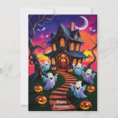 Spooky Halloween spookhuis illustratie Kaart (Voorkant)