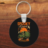 Spooky Halloween Squad Skeleton Driving Garbage TR Sleutelhanger (Voorkant)