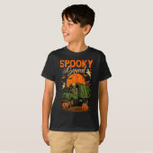 Spooky Halloween Squad Skeleton Driving Garbage TR T-shirt (Voorkant volledig)