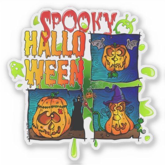 Spooky Halloween Sticker (Voorkant)