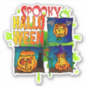 Spooky Halloween Sticker (Voorkant)