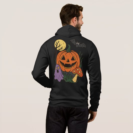 Spooky Halloween Sticker Hoodie (Achterkant volledig)