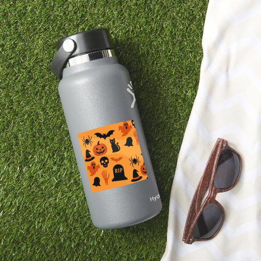 Spooky Halloween Sticker – Zwart & Sinaasappel (HydroFlask Insitu)