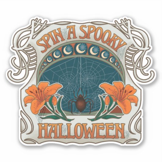Spooky Halloween stijl Sticker (Voorkant)