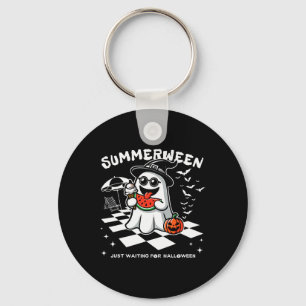 Spooky Halloween Summer Vibes Pumpkin Ghost T-shir Sleutelhanger