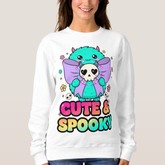 Spooky Halloween Sweatshirt with Skulls & Stars (Voorkant)