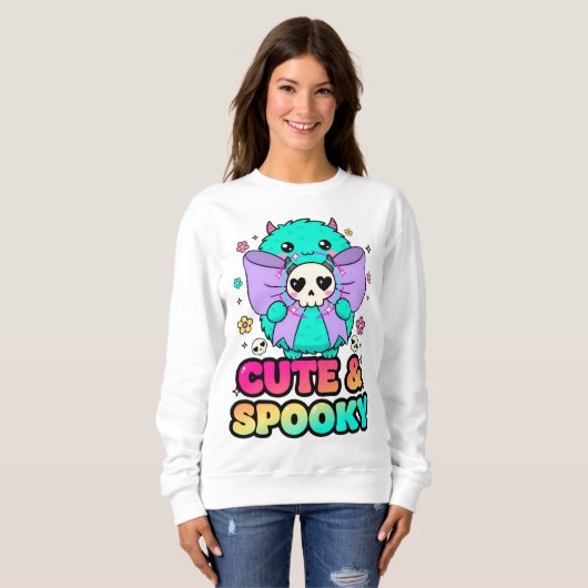 Spooky Halloween Sweatshirt with Skulls & Stars (Voorkant volledig)