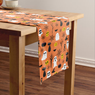 Spooky Halloween symbolen naadloos patroon Lange Tafelloper