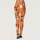 Spooky Halloween symbolen naadloos patroon Leggings (Achterkant)