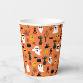 Spooky Halloween symbolen naadloos patroon Papieren Bekers (Voorkant)