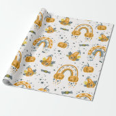Spooky Halloween symbolen patroon Cadeaupapier (Uitgerold)