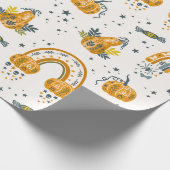 Spooky Halloween symbolen patroon Cadeaupapier (Hoek)