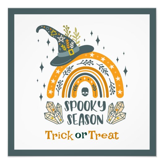 Spooky Halloween symbolen patroon Foto Afdruk (Voorkant)