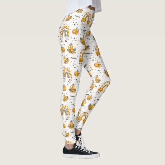 Spooky Halloween symbolen patroon Leggings (Rechts)
