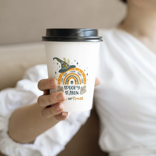 Spooky Halloween symbolen patroon Papieren Bekers