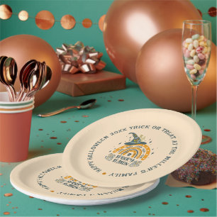 Spooky Halloween symbolen patroon Papieren Bordje