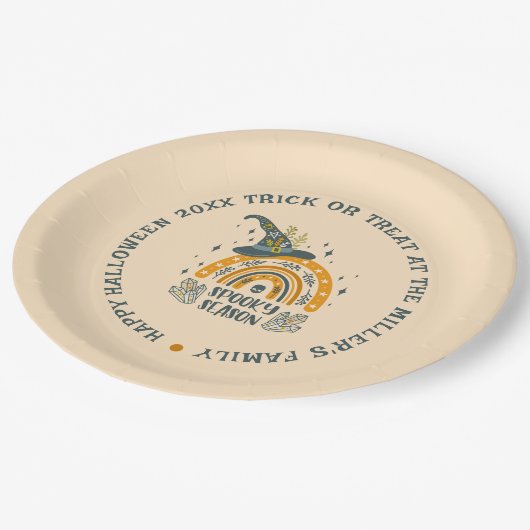 Spooky Halloween symbolen patroon Papieren Bordje (Gekanteld)