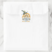 Spooky Halloween symbolen patroon Vierkante Sticker (Tas)