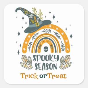 Spooky Halloween symbolen patroon Vierkante Sticker