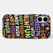 Spooky Halloween Tekstpatroon Telefoonhoes Case-Mate iPhone Case (Achterkant (horizontaal))
