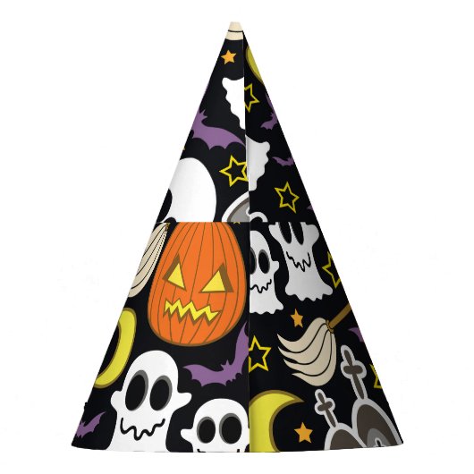 Spooky Halloween: thema achtergrond ontwerp. Feesthoedjes (Achterkant)