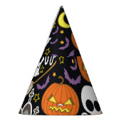 Spooky Halloween: thema achtergrond ontwerp. Feesthoedjes (Links)