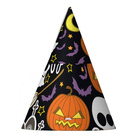 Spooky Halloween: thema achtergrond ontwerp. Feesthoedjes (Links)