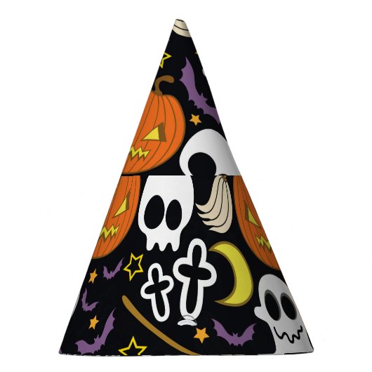 Spooky Halloween: thema achtergrond ontwerp. Feesthoedjes (Rechts)