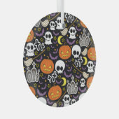Spooky Halloween: thema achtergrond ontwerp. Glas Ornament (Voorkant Rechts)