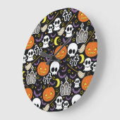Spooky Halloween: thema achtergrond ontwerp. Grote Klok (Hoek)