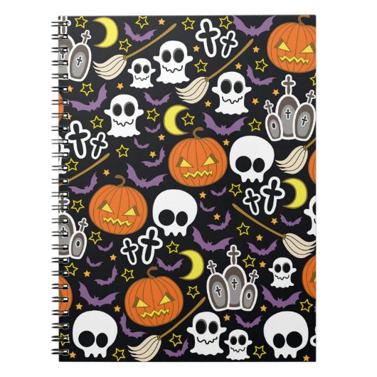 Spooky Halloween: thema achtergrond ontwerp. Notitieboek (Voorkant)