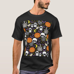 Spooky Halloween: thema achtergrond ontwerp. T-shirt