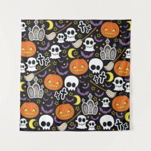 Spooky Halloween: thema achtergrond ontwerp. Wandkleed