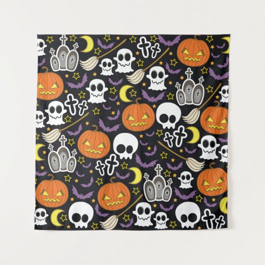 Spooky Halloween: thema achtergrond ontwerp. Wandkleed (Voorkant)