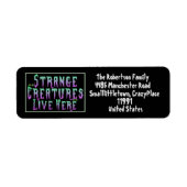 Spooky Halloween Theme Neon Gradiënt op Zwart Etiket (Voorkant)