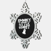 Spooky Halloween Tin Sneeuwvlok Ornament (Rechts)