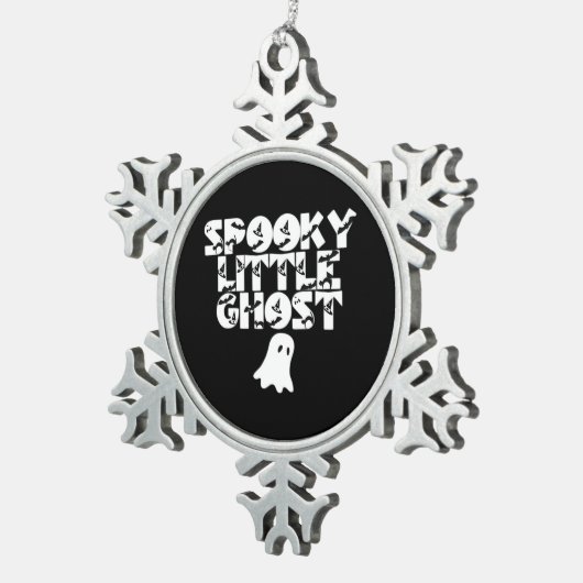 Spooky Halloween Tin Sneeuwvlok Ornament (Rechts)