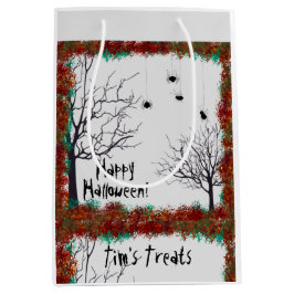 Spooky Halloween Trees Foliage Border personaliser Medium Cadeauzakje