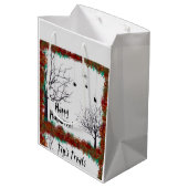 Spooky Halloween Trees Foliage Border personaliser Medium Cadeauzakje (Achterkant Gekanteld)