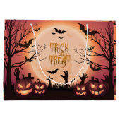 Spooky Halloween Trick or treat Sunset Design Groot Cadeauzakje (Achterkant)