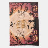 Spooky Halloween Trick or treat Sunset Design Theedoek (Verticaal)