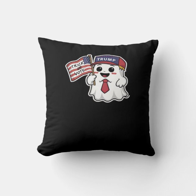 Spooky, Halloween, truc of stem, ik krijg altijd G Kussen (Voorkant)