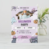 Spooky Halloween uitnodiging, Halloween Party Kaart (Staand voorkant)