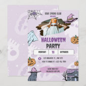 Spooky Halloween uitnodiging, Halloween Party Kaart (Voorkant / Achterkant)