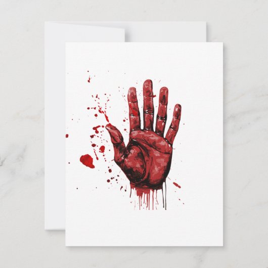 SPOOKY HALLOWEEN UITNODIGING KAART BLOODY RSVP (Achterkant)