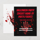 SPOOKY HALLOWEEN UITNODIGING KAART BLOODY RSVP (Voorkant / Achterkant)