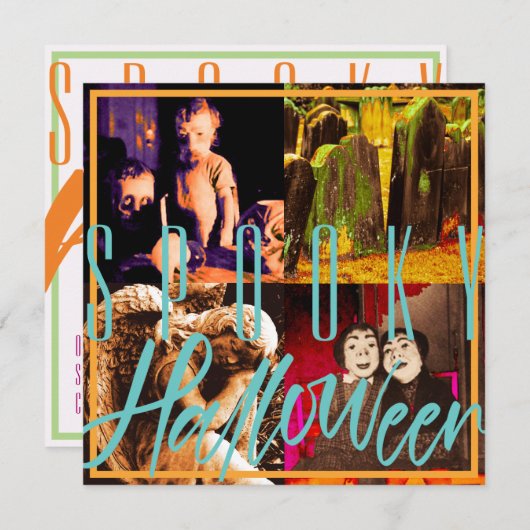 Spooky Halloween Uitnodiging Sjabloon (Voorkant / Achterkant)