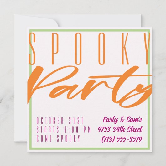 Spooky Halloween Uitnodiging Sjabloon (Achterkant)