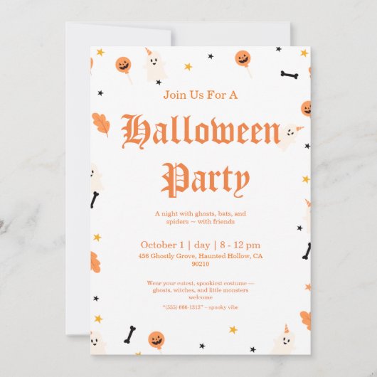 Spooky Halloween Uitnodiging - Spooky Party Invi (Voorkant)